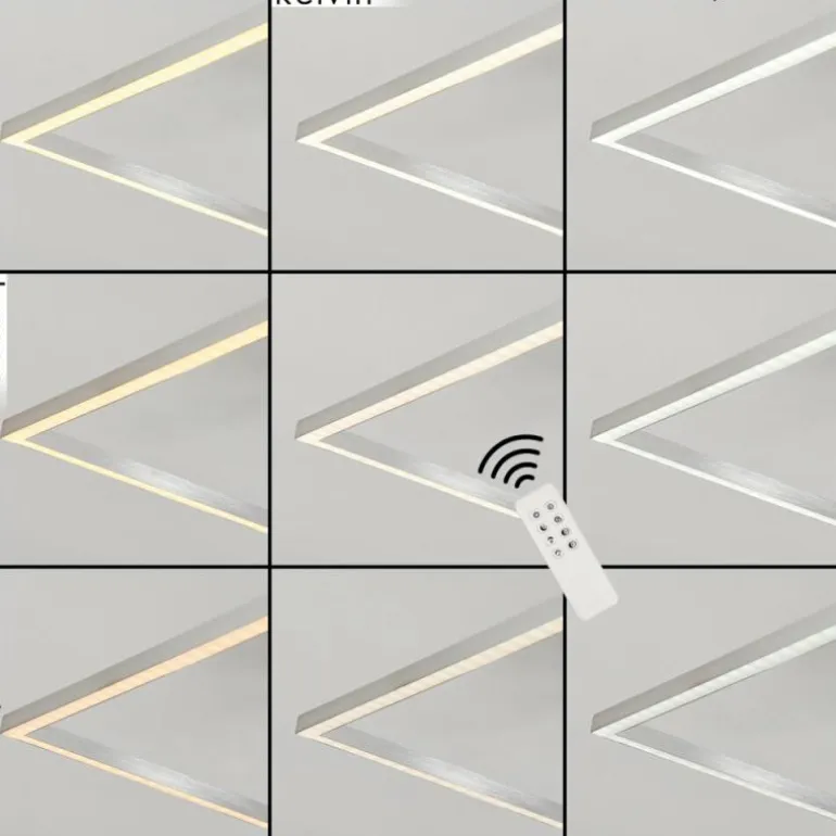 Plafonnier Torres LED Nickel mat, 2 lumières, Télécommandes