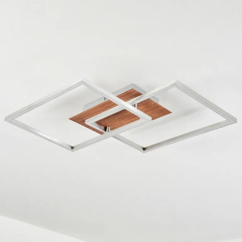 Plafonnier Torres LED Nickel mat, 2 lumières, Télécommandes