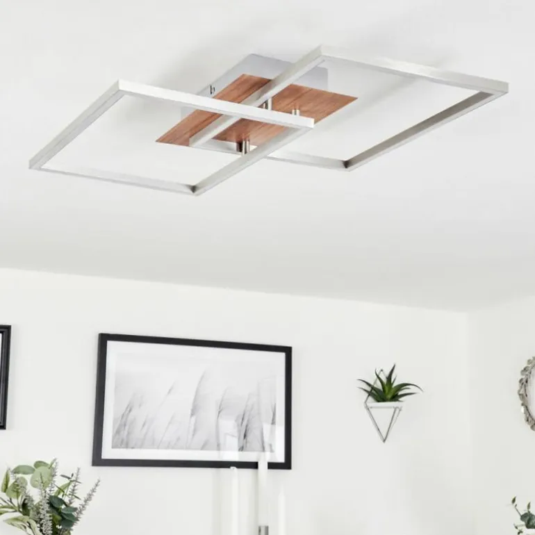 Plafonnier Torres LED Nickel mat, 2 lumières, Télécommandes