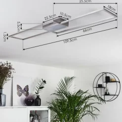 Plafonnier Torresella LED Nickel mat, 2 lumières, Télécommandes