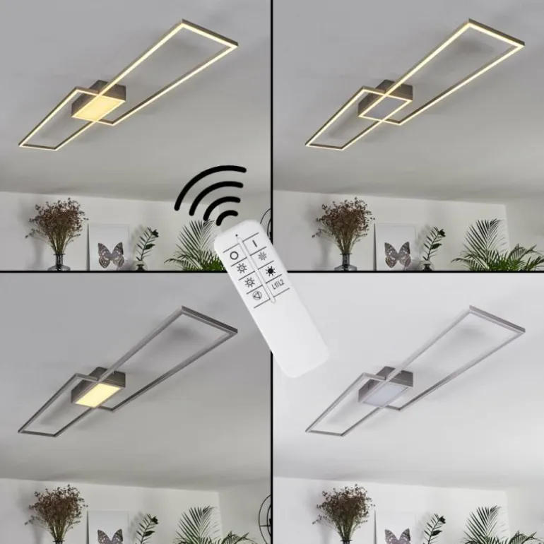 Plafonnier Torresella LED Nickel mat, 2 lumières, Télécommandes