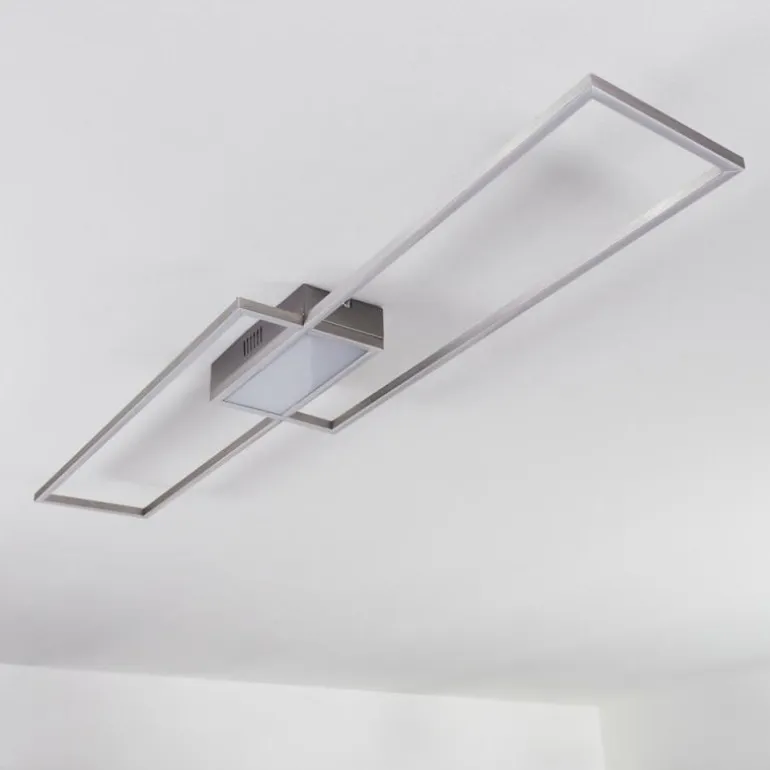Plafonnier Torresella LED Nickel mat, 2 lumières, Télécommandes
