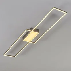 Plafonnier Torresella LED Nickel mat, 2 lumières, Télécommandes