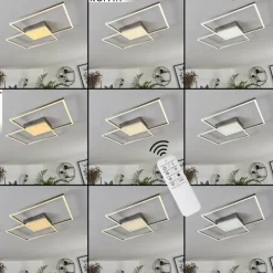Plafonnier Torresella LED Nickel mat, 2 lumières, Télécommandes