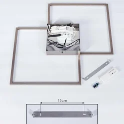 Plafonnier Torresella LED Nickel mat, 2 lumières, Télécommandes