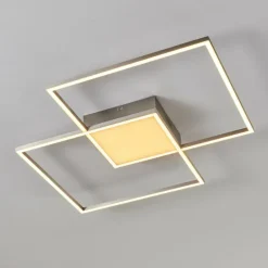 Plafonnier Torresella LED Nickel mat, 2 lumières, Télécommandes