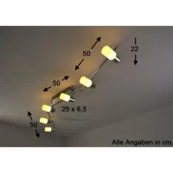 Plafonnier Trio 8214 LED Aluminium, Chrome, Acier inoxydable, 6 lumières