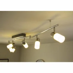 Plafonnier Trio 8214 LED Aluminium, Chrome, Acier inoxydable, 6 lumières