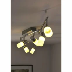 Plafonnier Trio 8214 LED Aluminium, Chrome, Acier inoxydable, 6 lumières