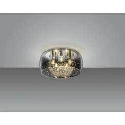 Plafonnier Trio Crystel Chrome, 5 lumières