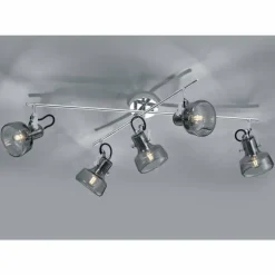 Plafonnier Trio Leuchten KOLANI Chrome, 5 lumières