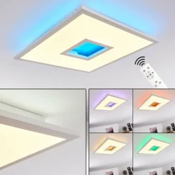 Plafonnier Turbalá LED Blanc, 2 lumières, Télécommandes, Changeur de couleurs