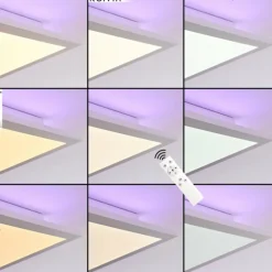 Plafonnier Turbalá LED Blanc, 2 lumières, Télécommandes, Changeur de couleurs
