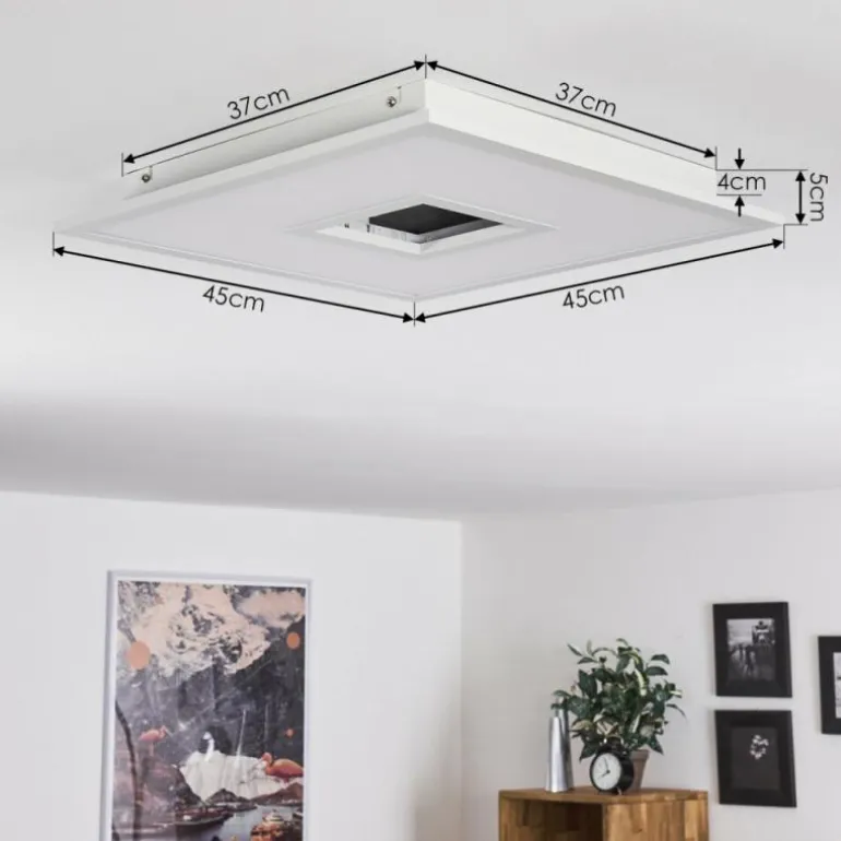 Plafonnier Turbalá LED Blanc, 2 lumières, Télécommandes, Changeur de couleurs