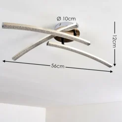 Plafonnier Tusula LED Acier inoxydable, 3 lumières