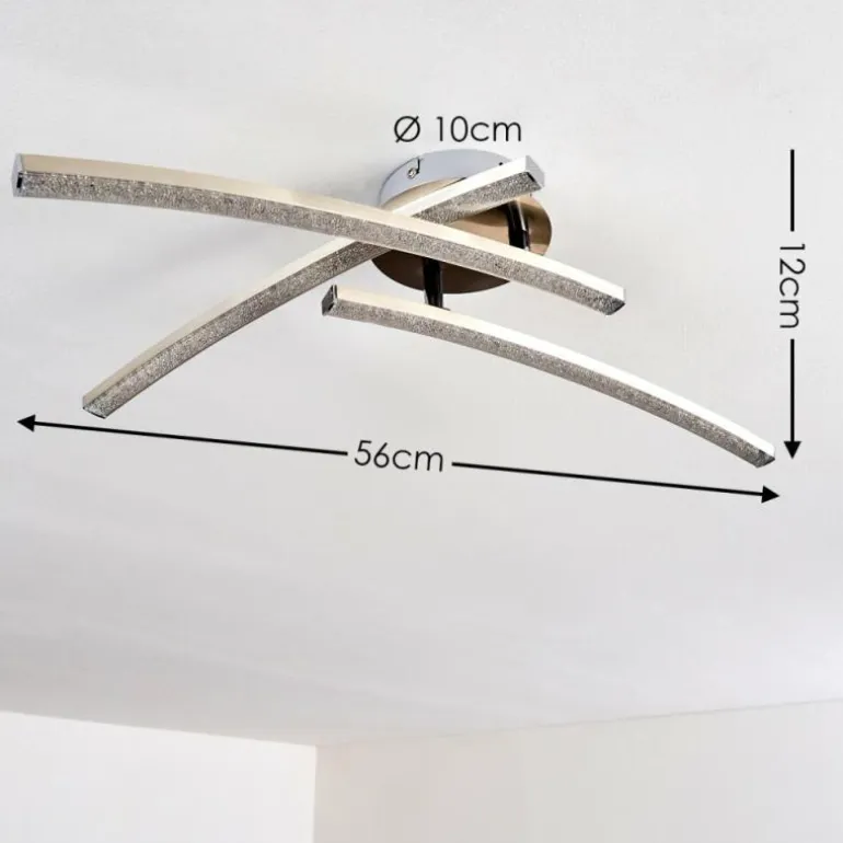 Plafonnier Tusula LED Acier inoxydable, 3 lumières
