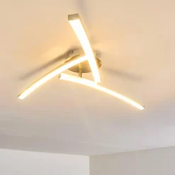 Plafonnier Tusula LED Acier inoxydable, 3 lumières
