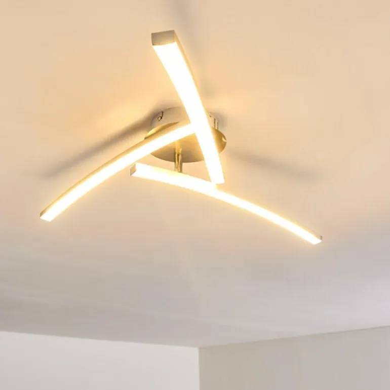 Plafonnier Tusula LED Acier inoxydable, 3 lumières