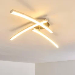 Plafonnier Tusula LED Acier inoxydable, 3 lumières