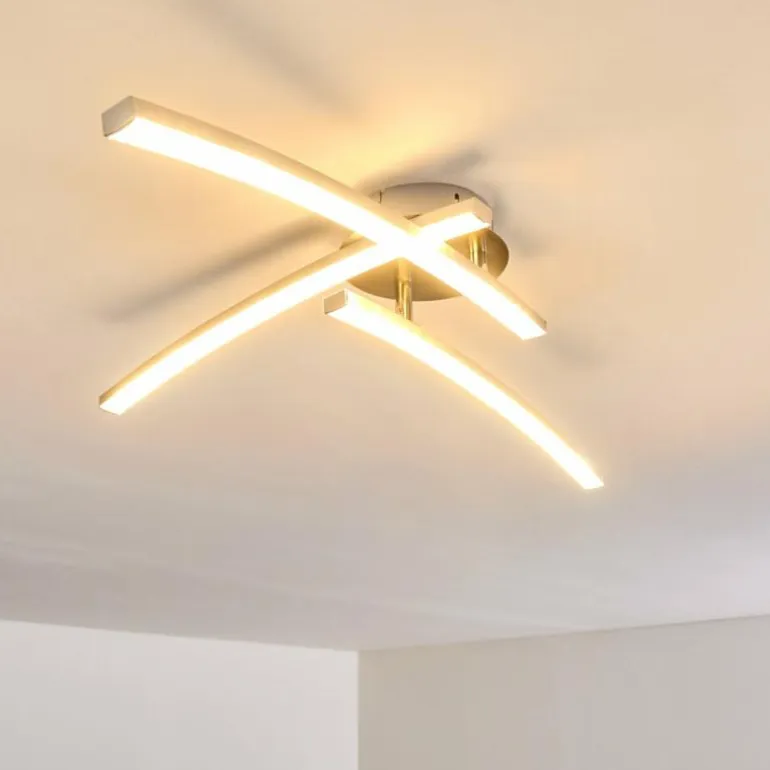 Plafonnier Tusula LED Acier inoxydable, 3 lumières