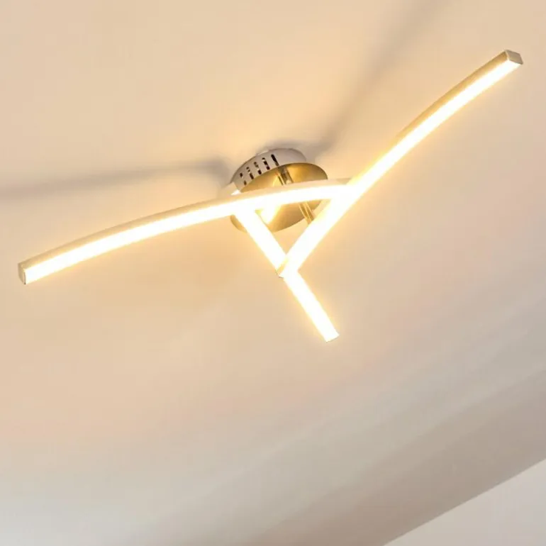 Plafonnier Tusula LED Acier inoxydable, 3 lumières