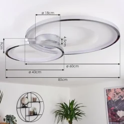 Plafonnier Tuzik LED Chrome, 1 lumière