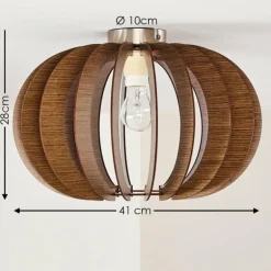 Plafonnier Valkom Brun, 1 lumière