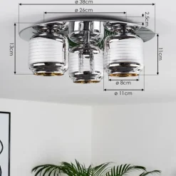 Plafonnier Verasara Chrome, 3 lumières