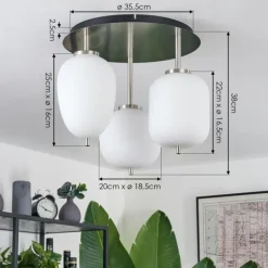 Plafonnier Verbania Noir, 3 lumières