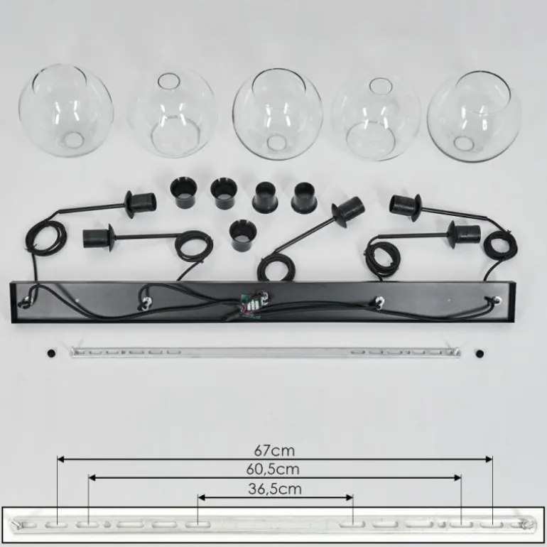Plafonnier Verre 20 cm Koyoto Clair, 5 lumières