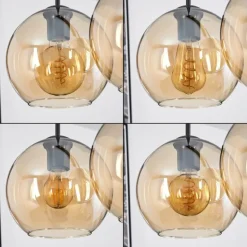 Plafonnier Verre 20 cm Koyoto Ambre, 4 lumières