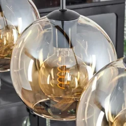 Plafonnier Verre 20 cm Koyoto Ambre, 4 lumières