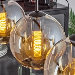 Plafonnier Verre 20 cm Koyoto Ambre, 4 lumières