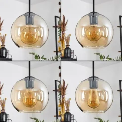 Plafonnier Verre 20 cm Koyoto Ambre, 1 lumière