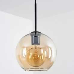 Plafonnier Verre 20 cm Koyoto Ambre, 1 lumière