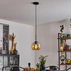 Plafonnier Verre 20 cm Koyoto Ambre, 1 lumière