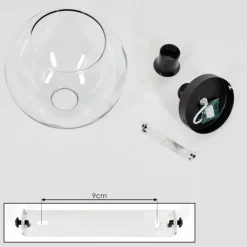 Plafonnier Verre 30 cm Koyoto Clair, 1 lumière