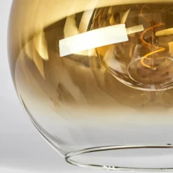 Plafonnier Verre 30 cm Koyoto Or, Clair, 1 lumière
