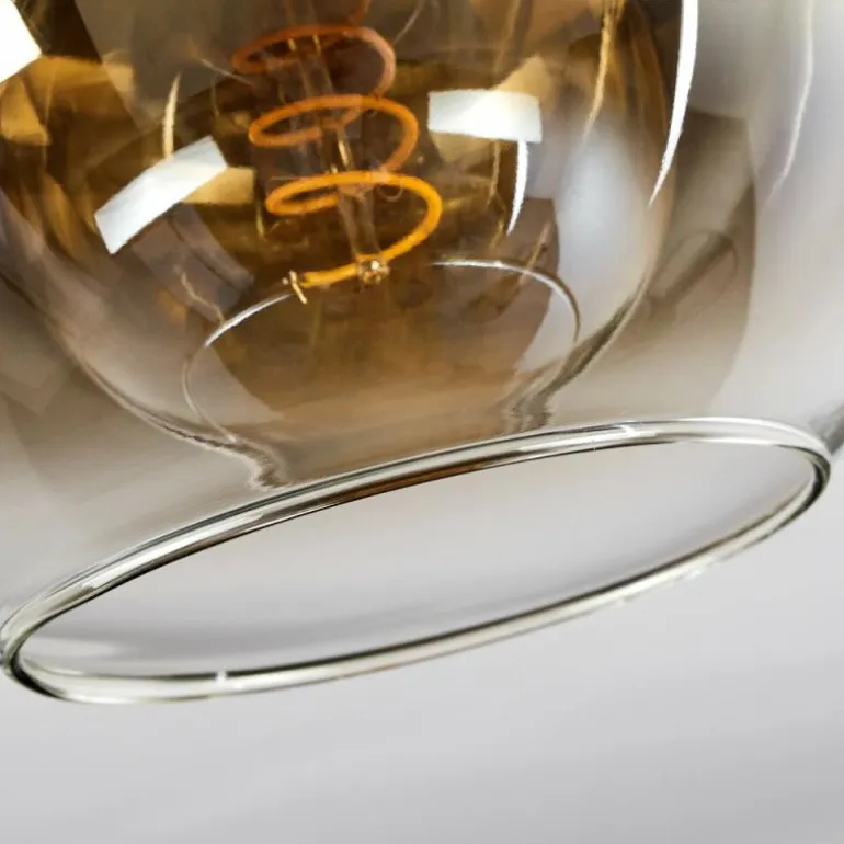 Plafonnier Verre 20 cm Koyoto Or, Clair, 1 lumière