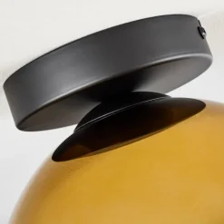 Plafonnier Verre 20 cm Koyoto Or, Clair, 1 lumière