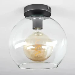 Plafonnier Verre 25 cm Koyoto Clair, 1 lumière