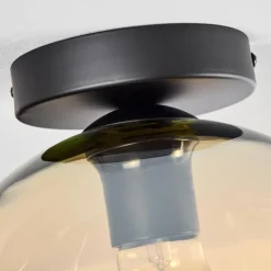 Plafonnier Verre 25 cm Koyoto Ambre, 1 lumière