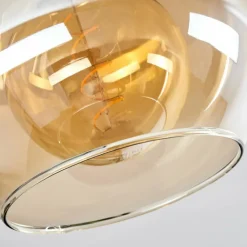 Plafonnier Verre 25 cm Koyoto Ambre, 1 lumière