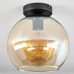 Plafonnier Verre 25 cm Koyoto Ambre, 1 lumière