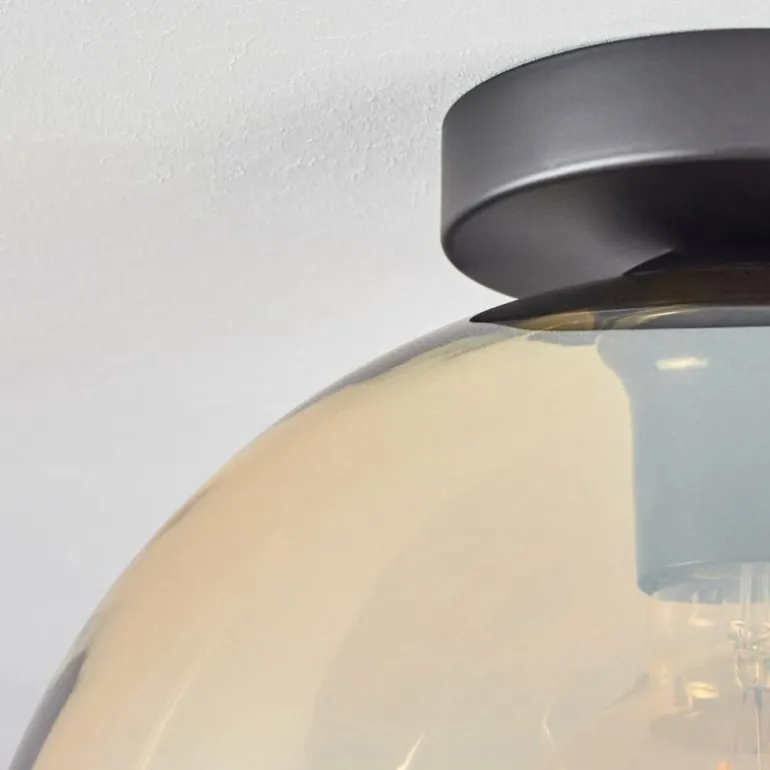 Plafonnier Verre 30 cm Koyoto Ambre, 1 lumière