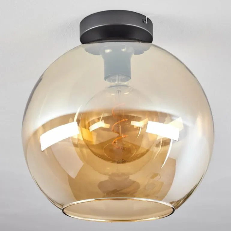 Plafonnier Verre 30 cm Koyoto Ambre, 1 lumière