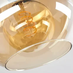 Plafonnier Verre 20 cm Koyoto Ambre, 1 lumière