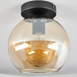 Plafonnier Verre 20 cm Koyoto Ambre, 1 lumière