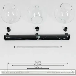 Plafonnier Verre 25 cm Koyoto Clair, 3 lumières