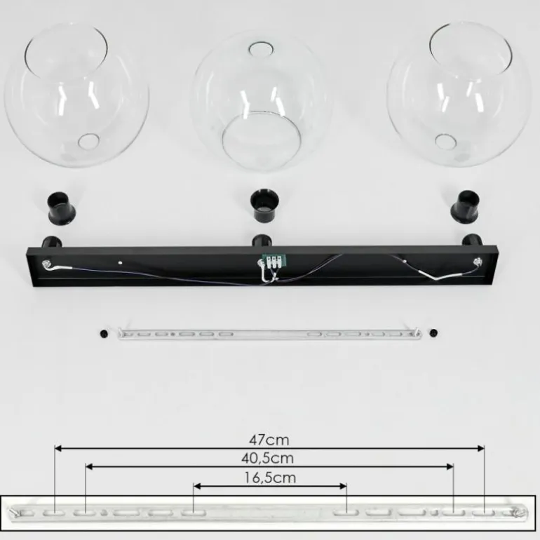 Plafonnier Verre 25 cm Koyoto Clair, 3 lumières